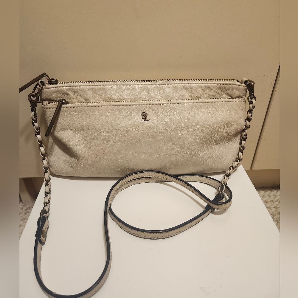 Elliot Lucca Oyster Lambskin Leather Chain Strap Crossbody Bag/Clutch Ret.$175